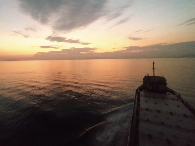 夕焼けの海